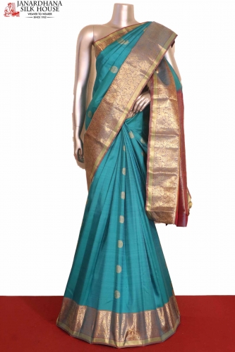 Grand Peacock Chakram Kanjeevaram Silk saree
